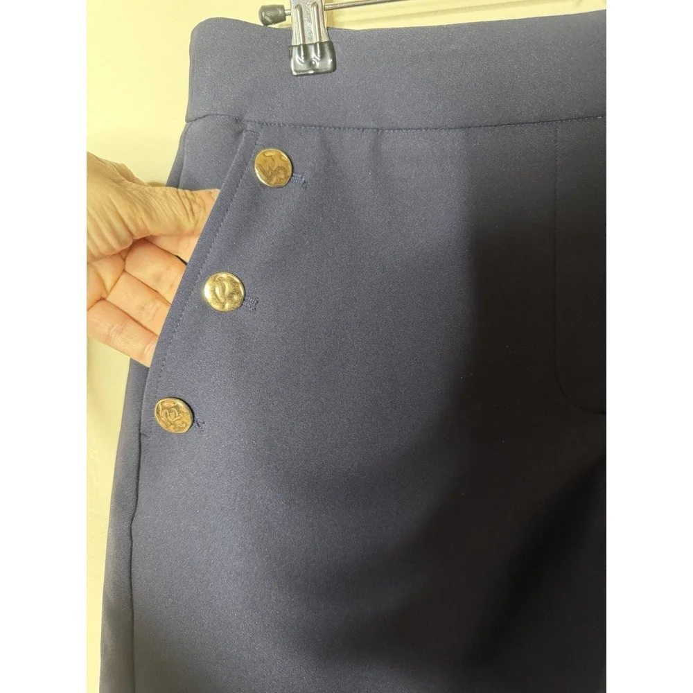 NWOT Rachel Zoe‎ Navy Blue Sailor Shorts Solid Button Accents Flat Front Size 8